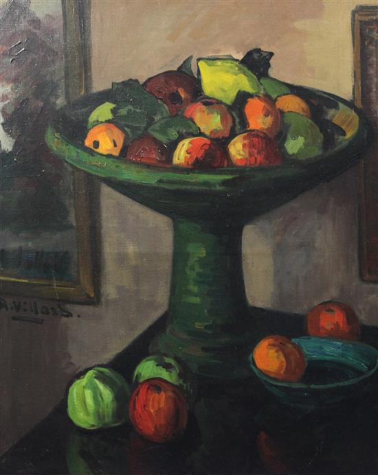 Antoine Villard (1867-1934) Still life with bowl of fruit c.1907, 25.75 x 21.25in.